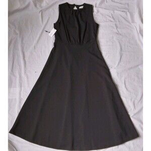 Calvin Klein Sleeveless Midi Dress Black Fit And Flare Womens Size 2